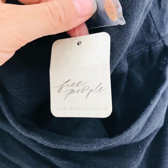 Free People One Shoulder Wrap Midi Dress Black Size Small - Picture 5 of 12